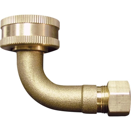 Anderson Metals 3/4 In. GH x 3/8 In. 90 Deg. Dishwasher Brass Elbow 1/4 Bend 737469-0612